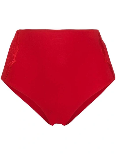 La Perla Anemone High-waist Briefs In Red