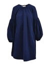 Calvin Klein 205w39nyc Ruched Sleeve Taffeta Dress In Blue