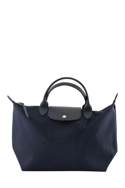 Longchamp Le Pliage Néo - Top Handle Bag M In Blue Marine