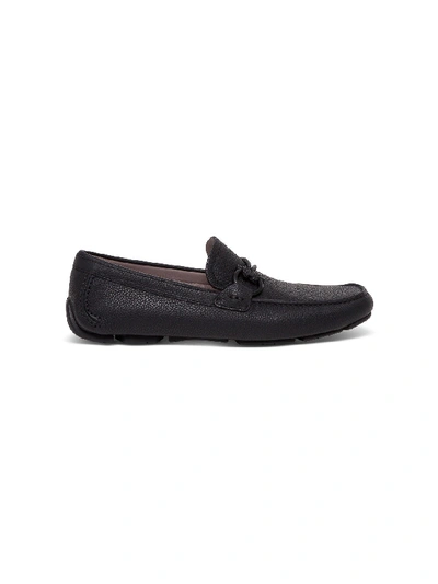 Ferragamo Rasca Leather Driving Loafers In Black