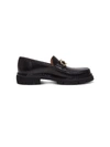 FERRAGAMO LEATHER LOAFERS WITH GANCI BUCKLE