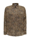 Saint Laurent Leopard Print Silk Button-up Shirt In Brown