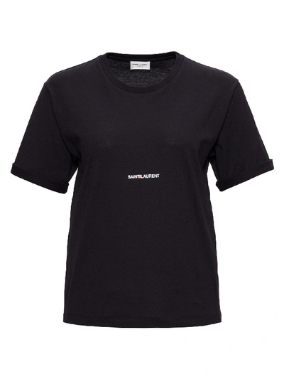 Saint Laurent Boyfriend Short Sleeve T-shirt In Cotton Jersey In Black