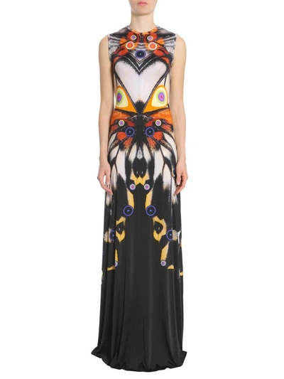 Givenchy Sleeveless Butterfly-print Jersey Gown, Multicolor