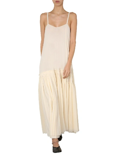 Jil Sander Long Dress In Bianco