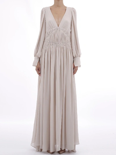 Stella Mccartney Long Dress With Drapery In White