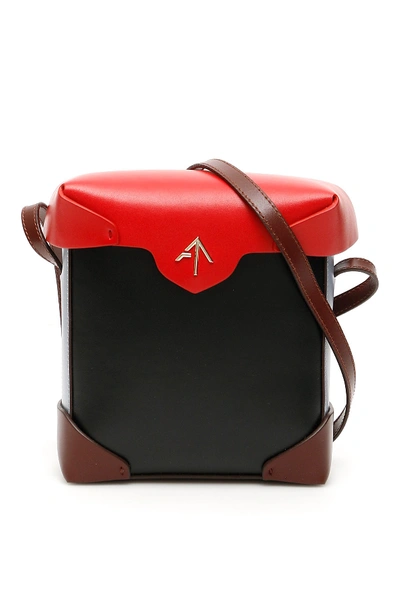 Manu Atelier Mini Pristine Bag In Red,black,brown