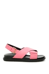 Marni Fussbett Flat Sandals In Lipstick