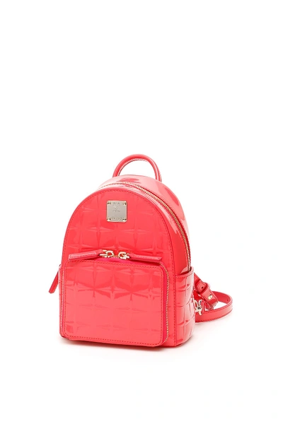 Mcm Stark Diamond Backpack In Fuchsia,pink