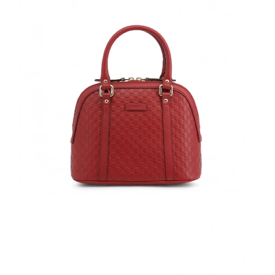 Gucci Mini Ssima Red Leather Bag In Blu