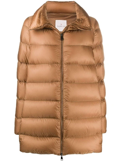 Moncler Coats In Marrone