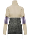 Moncler Ladies Tricot Knit Turtleneck Sweater In Beige