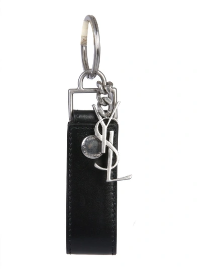 Saint Laurent Monogram Key Ring In Black