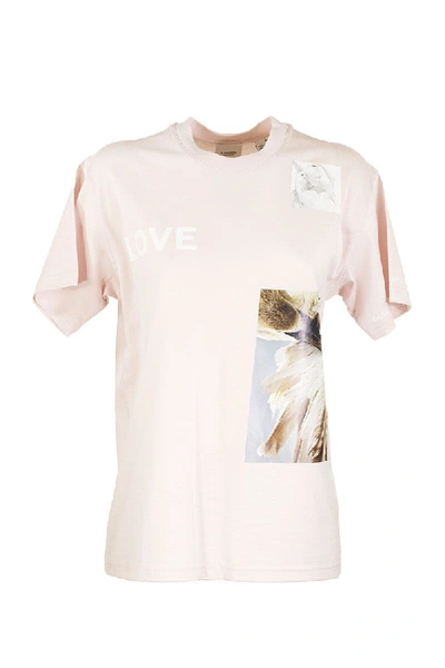 Burberry Carrick - Montage Print Cotton Oversized T-shirt In Pink