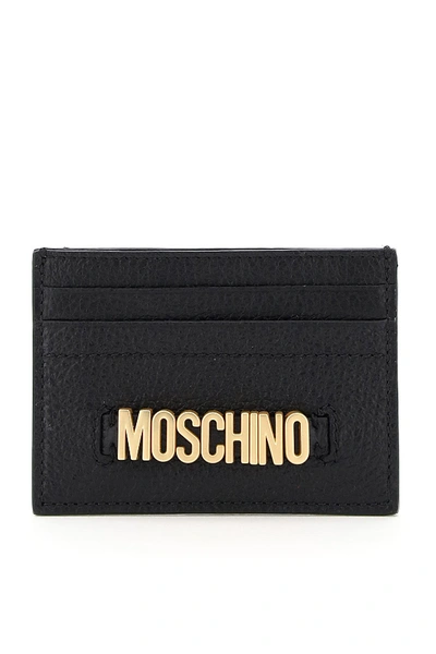 Moschino Logo Card Holder In Black