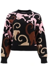 MSGM MSGM TWO-TONE SWEATER WITH LOGO