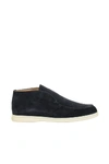 Loro Piana Polacchino Suede Slip-on Chukka Boots In Navy