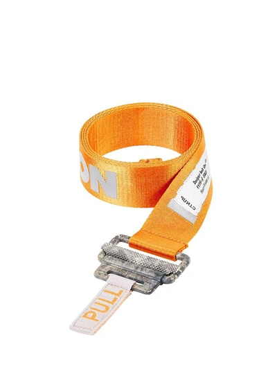 Heron Preston 40mm Reflective Logo Tech Webbing Belt In Orange