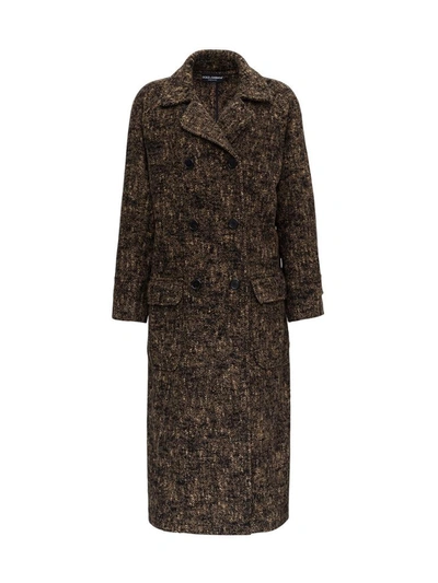 Dolce & Gabbana Oversize Coat In Marrone