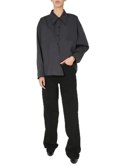 Lemaire Oversize Fit Shirt In Grey