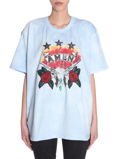 Amen Oversize Fit T-shirt In Light Blue