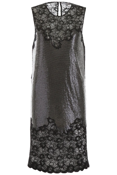Rabanne Paco  Chainmail Dress With Lace In Black