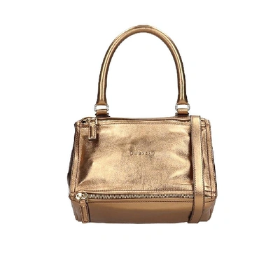 Givenchy Pandora Small Hand Bag In Bronze Leather In Nero