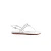 Prada Logo Metallic Leather Ankle-strap Thong Sandals In Nero