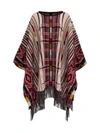 ETRO IKAT JACQUARD PONCHO WITH FRINGES