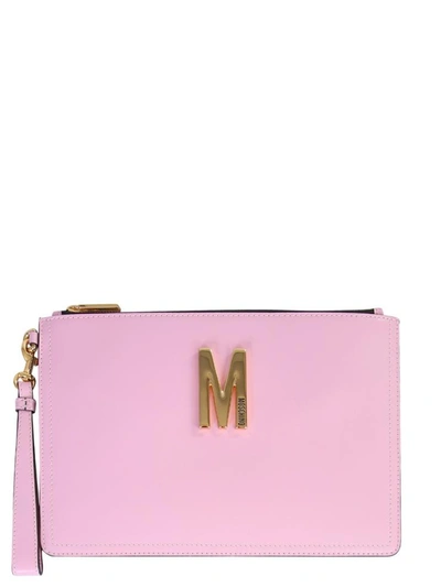 Moschino Pouch With Logo In Pink