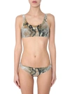 Msgm Snakeskin-print Bikini In Beige
