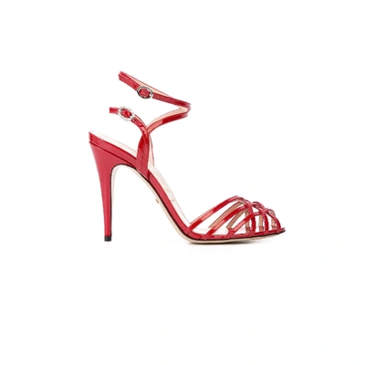 Gucci Red Patent Leather Sandal In Nero