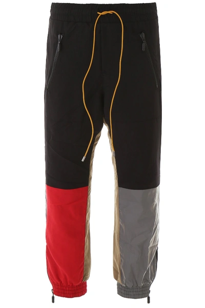 Rhude Color Block Joggers In Black