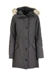 Canada Goose Rossclair Fur-trim Hooded Down Parka In Graphite