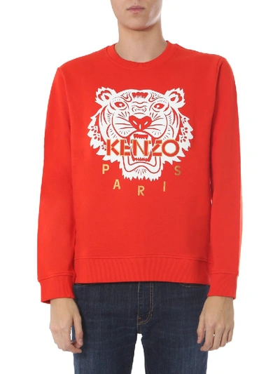 Kenzo Round Neck Sweatshirt In Red