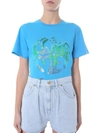 Alberta Ferretti Love Me Embellished T-shirt In Baby Blue