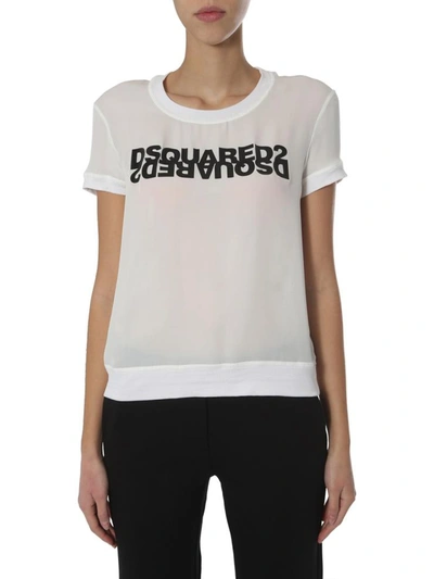 Dsquared2 Sheer Lightweight Round Neck T-shirt In White