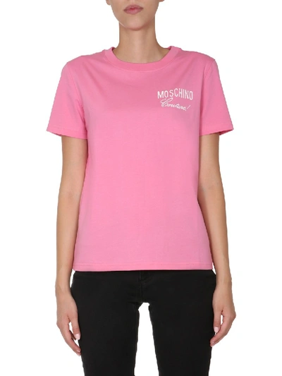 Moschino Round Neck T-shirt In Pink