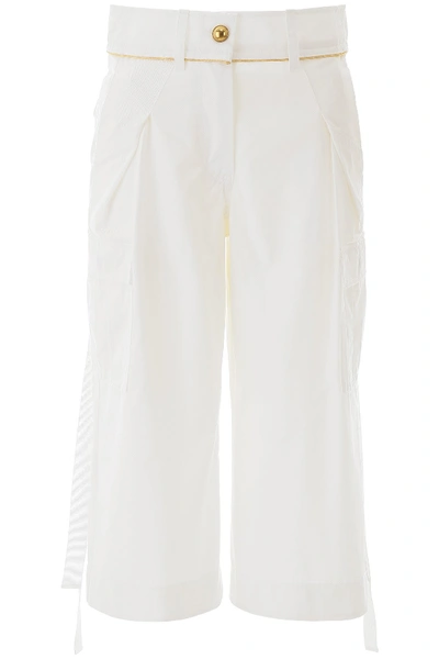 Sacai Cargo Trousers In White