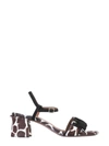 L'autre Chose Animal Print Haircalf Sandals In White