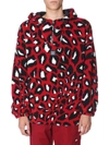 Msgm Shearling Jacket In Red