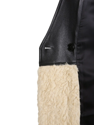 Mm6 Maison Margiela Shearling Waistcoat In Beige