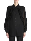 Givenchy Ruffled Style Transparent Blouse In Black