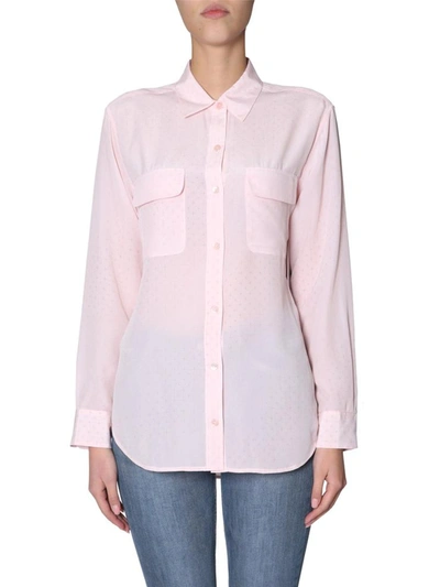 Equipment Silk Shirt With Print In Pink