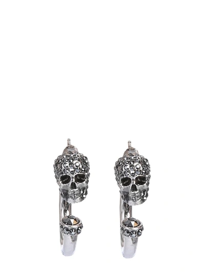 Alexander Mcqueen Skull Earrings In Silver