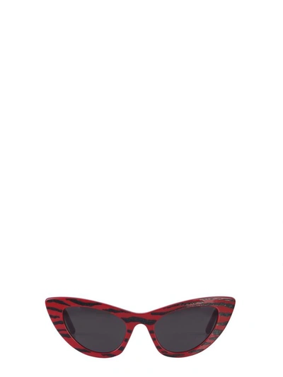 Saint Laurent Sl 213 Lily Tiger Sunglasses In Red