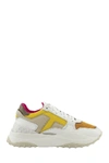 Tod's Sneakers In Leather And High-tech Fabric In White/yellow