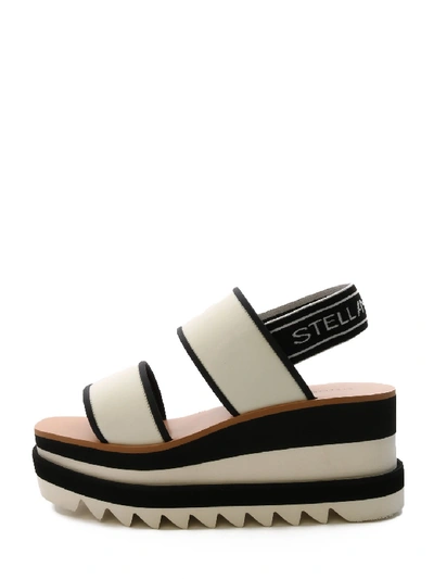 Stella Mccartney Spoty White/black Fabric Sandals