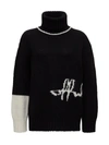 OFF-WHITE SWEATER WITH INLAID LOGO