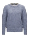 BRUNELLO CUCINELLI SWEATER WITH MONILE EMBELLISHMENT